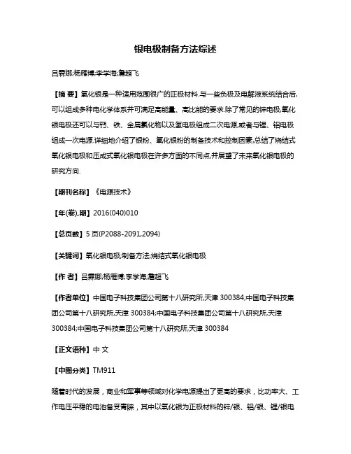 银电极制备方法综述