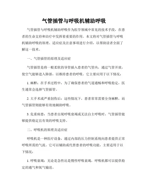 气管插管与呼吸机辅助呼吸