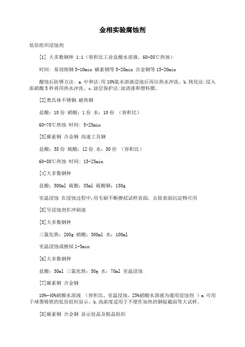 金相实验腐蚀剂