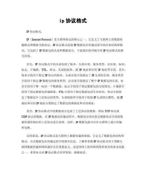 ip协议格式