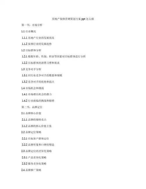 房地产装修营销策划方案ppt怎么做