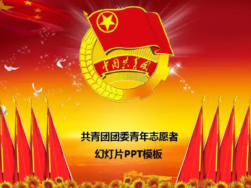 PPT模板：共青团团委青年志愿者汇报(适用于工作总结项目汇报主题讲座)8508