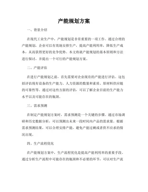 产能规划方案