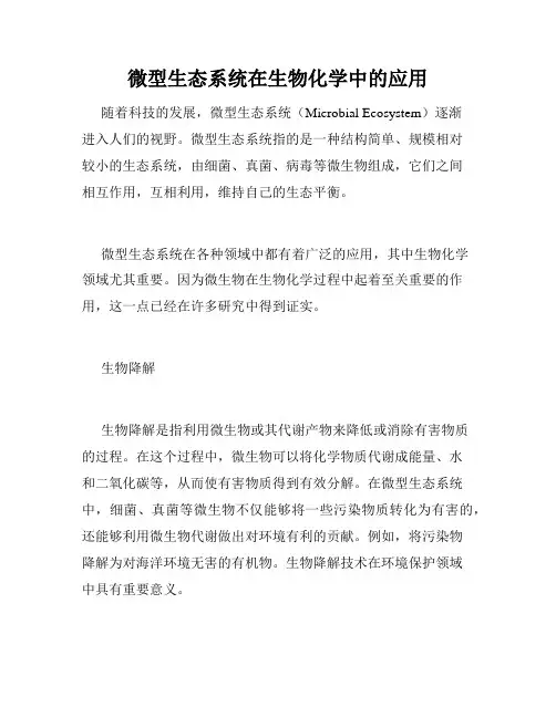 微型生态系统在生物化学中的应用