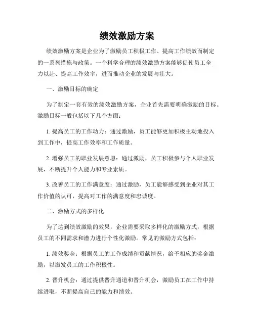 绩效激励方案