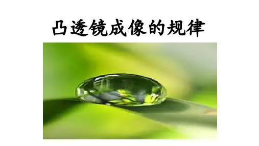 鲁科版 物理 八上  凸透镜成像的规律