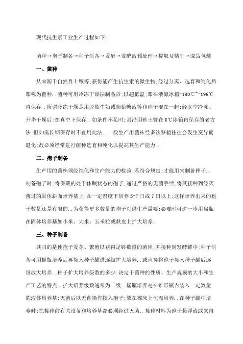 抗生素发酵的过程