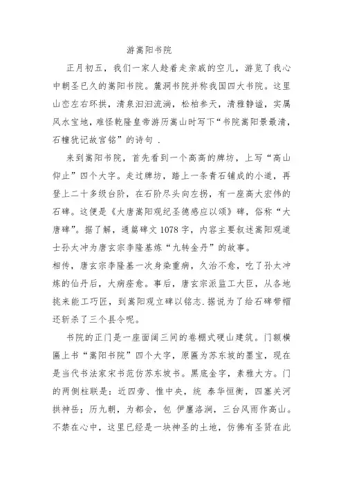 游嵩阳书院