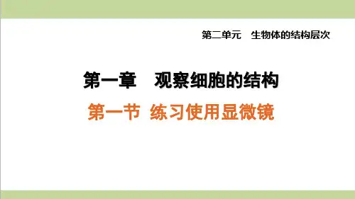 鲁科版五四制六年级上册生物 2.1.1 练习使用显微镜 重点习题练习复习课件
