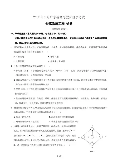 07724物流系统工程 真题试卷