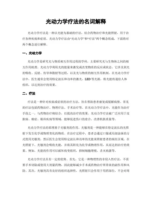 光动力学疗法的名词解释
