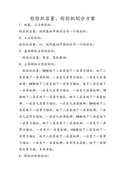 检验批划分方案
