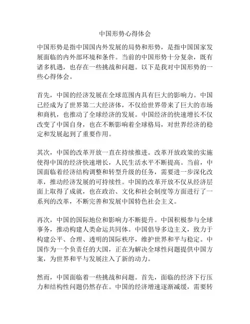 中国形势心得体会