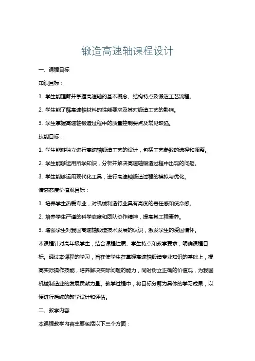 锻造高速轴课程设计