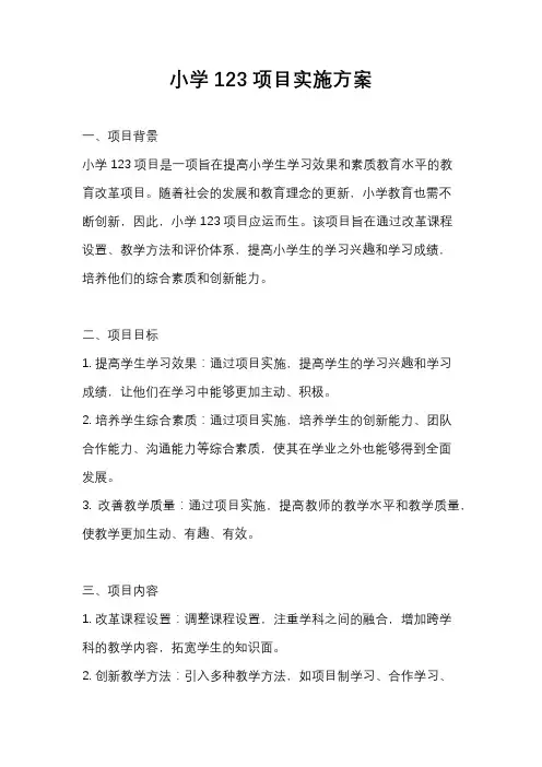 小学123项目实施方案