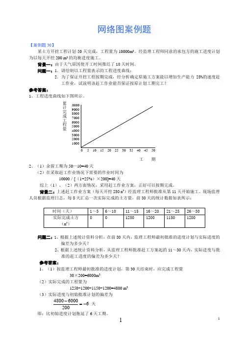 施工组织网络图案例题