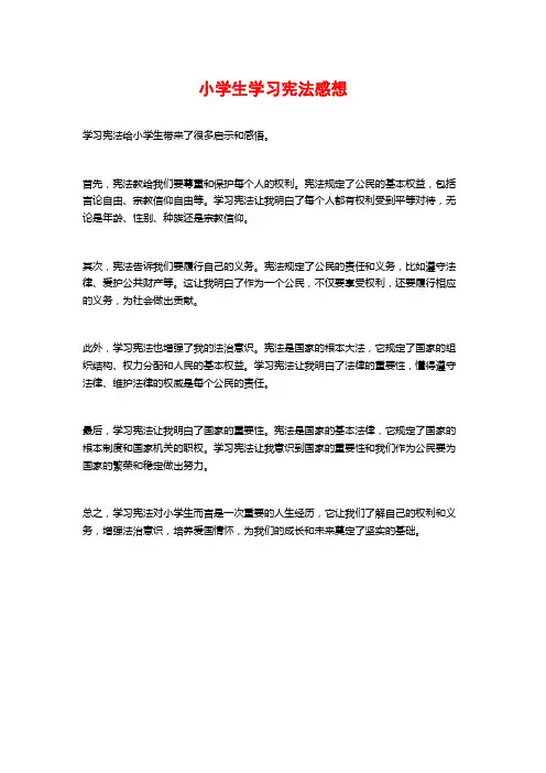 小学生学习宪法感想
