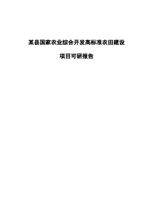 某县国家农业综合开发高标准农田建设项目可研报告