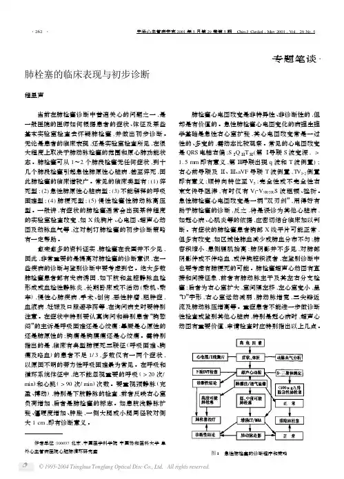 肺栓塞的临床表现与初步诊断