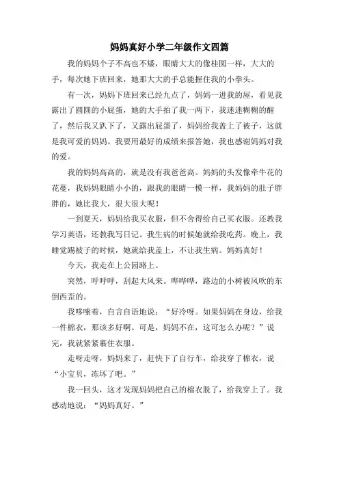 妈妈真好小学二年级作文四篇