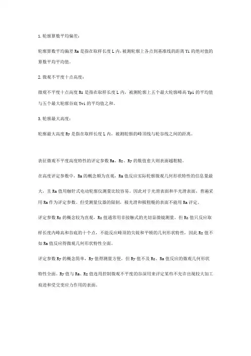 粗糙度对比Ra、Rz、RMS、国内外标准对照