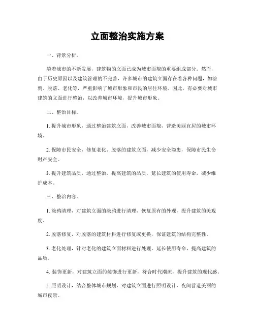 立面整治实施方案
