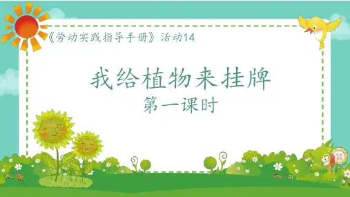《我给植物来挂牌》第一课时小学劳技加综合实践PPT课件