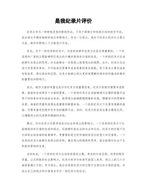 是我纪录片评价