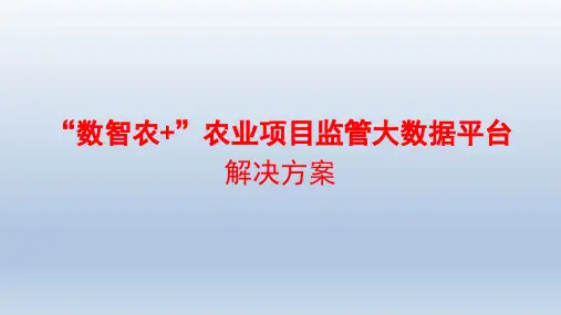 “数智农+”农业项目监管大数据平台解决方案