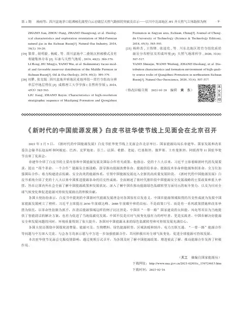 《新时代的中国能源发展》白皮书驻华使节线上见面会在北京召开