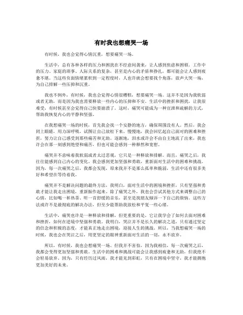 有时我也想痛哭一场