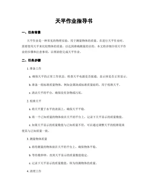 天平作业指导书