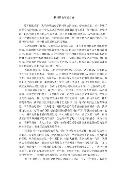 柳州博物馆观后感