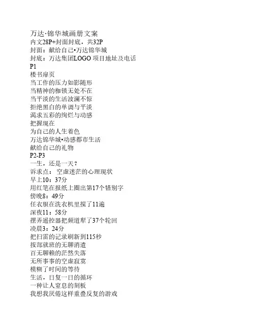 万达锦华城招商手册文案