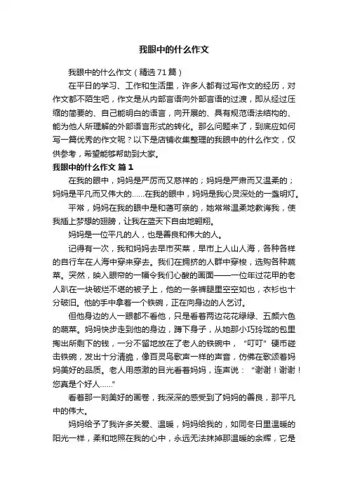 我眼中的什么作文
