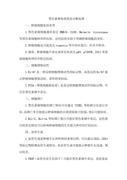 黑色素瘤免疫组化诊断标准