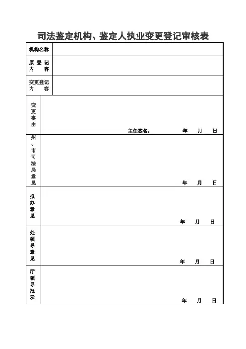 司法鉴定机构、鉴定人执业变更登记审核表.doc