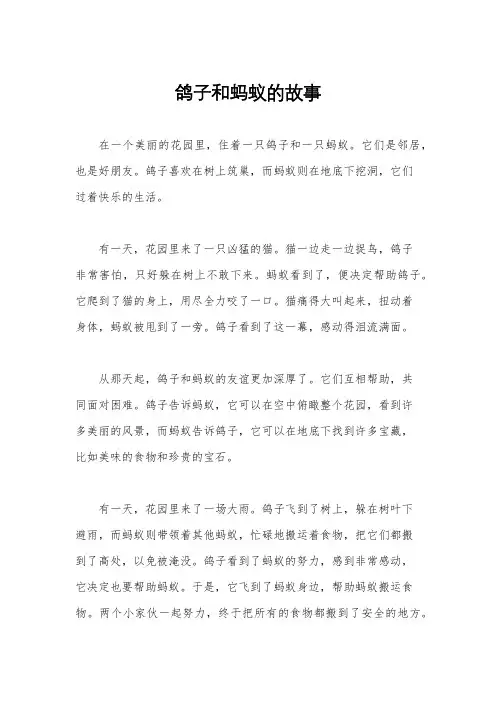 鸽子和蚂蚁的故事