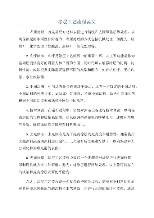 涂层工艺流程范文