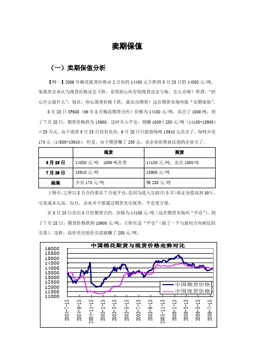 棉花卖期套保
