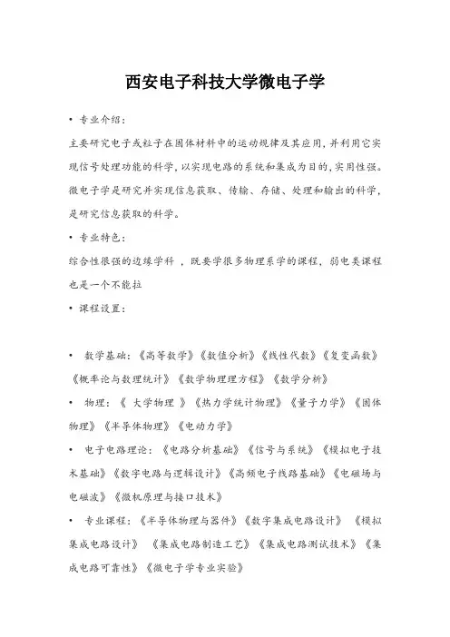 西安电子科技大学微电子学