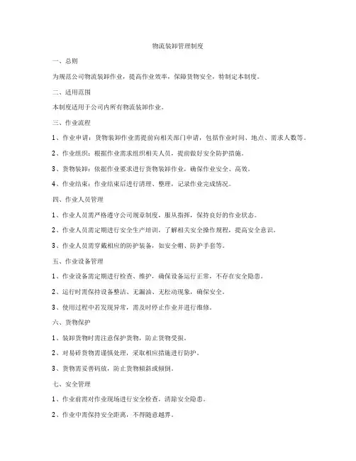 物流装卸管理制度