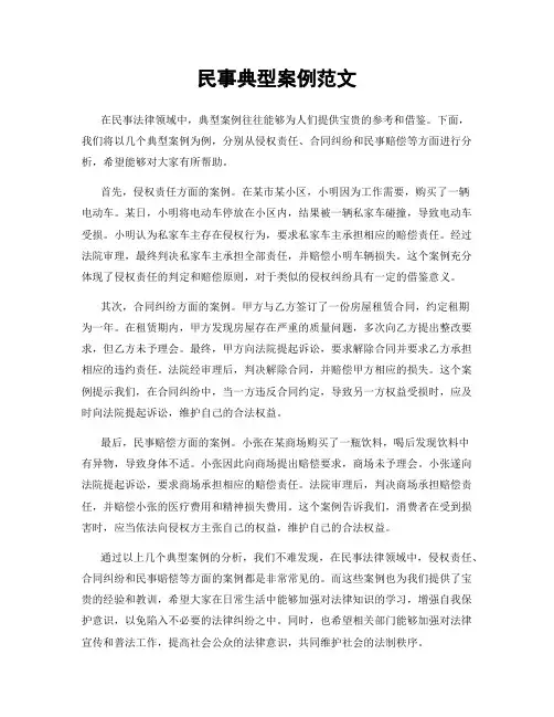 民事典型案例范文
