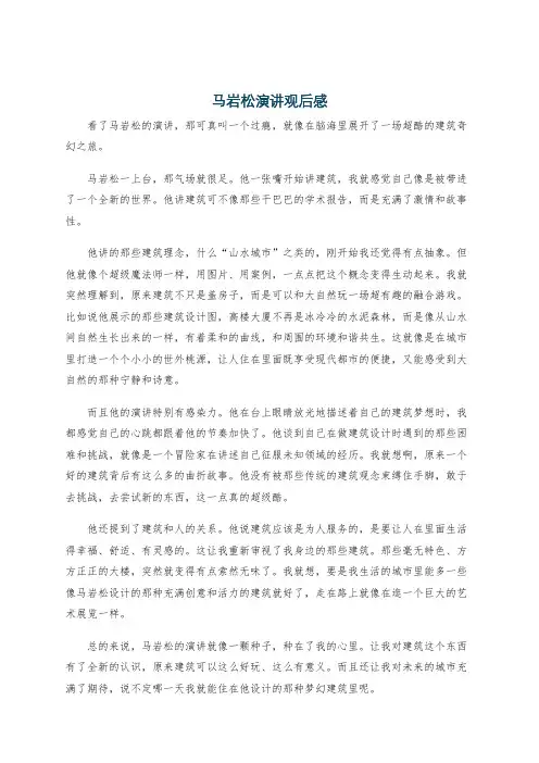 马岩松演讲观后感