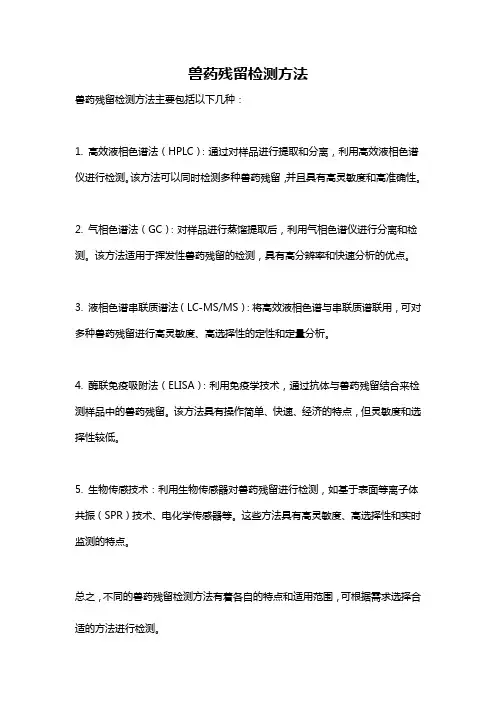 兽药残留检测方法