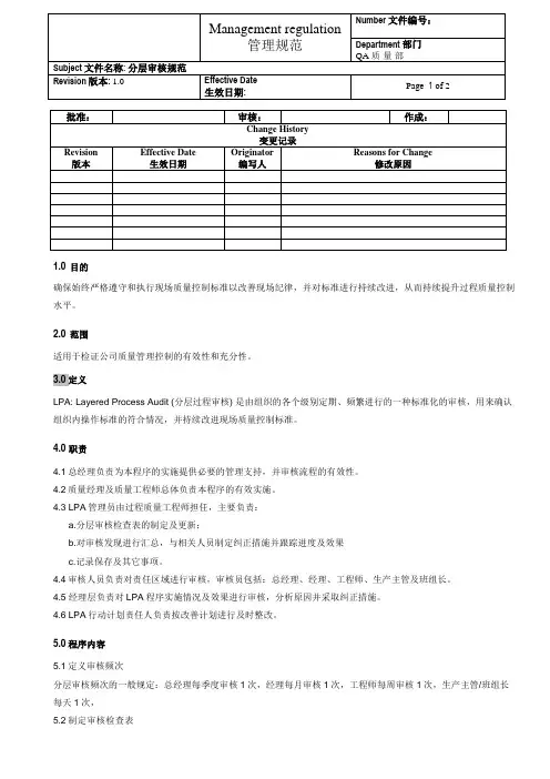 分层审核规范
