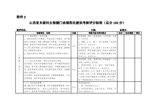 规范化门诊打分表