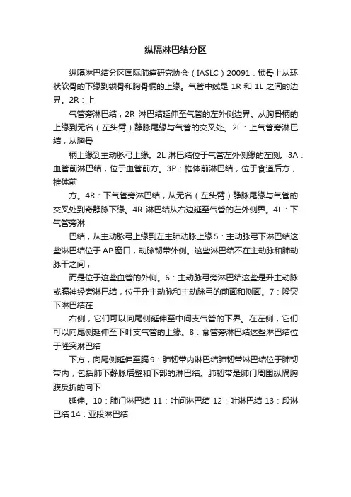 纵隔淋巴结分区