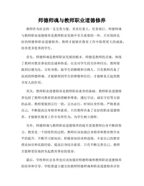 师德师魂与教师职业道德修养