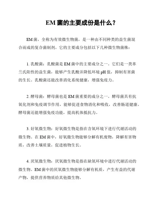 EM菌的主要成份是什么？